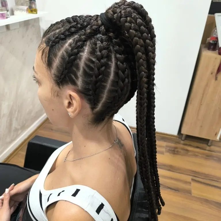 cornrows ponytail braids