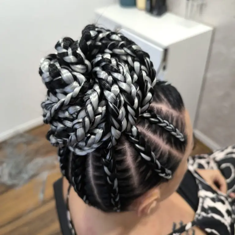 cornrow braids bun with extensions